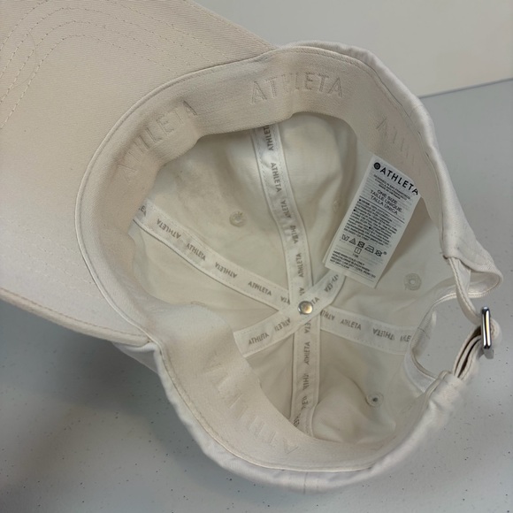 Athleta Everyday Cap Baseball Hat Womens off White Logo One Size Athletic Gym - Picture 4 of 6